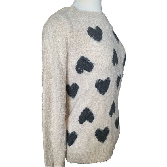 LC Lauren Conrad Long Sleeve Crewneck Very Soft Fuzzy Sweater M - Picture 4 of 8